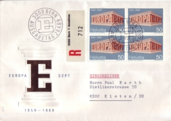 CH FDC 0901 (Viererblock) 1969 04 003 ●